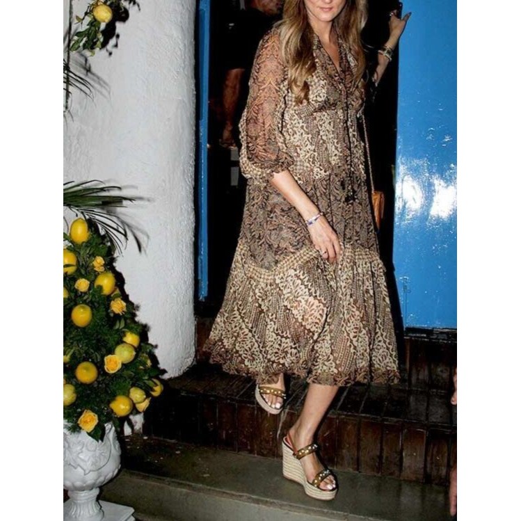 Zimmermann Printed Long Dress Zm 0, Us 4